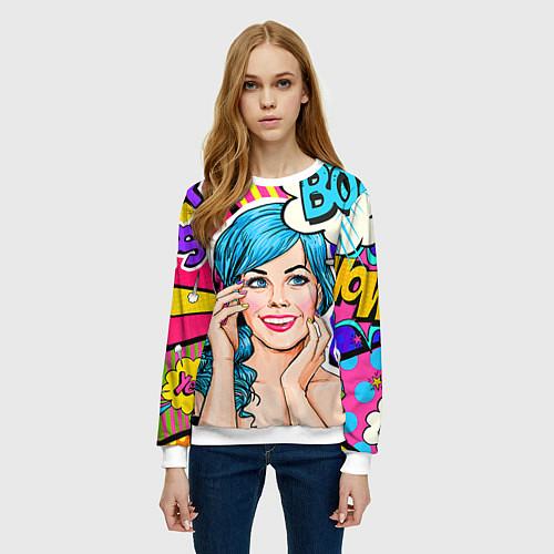 Женский свитшот Pop art / 3D-Белый – фото 3