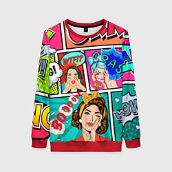 Свитшот женский POP ART, цвет: 3D-красный