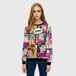 Свитшот женский POP ART, цвет: 3D-черный — фото 2