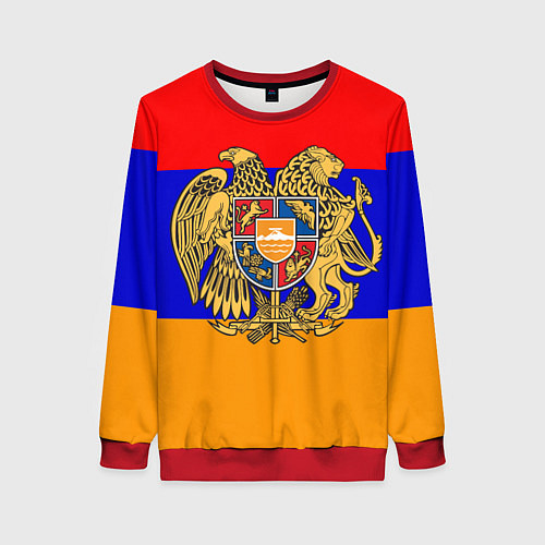 Женский свитшот Герб и флаг Армении / 3D-Красный – фото 1