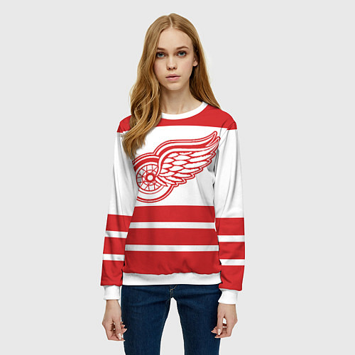 Женский свитшот Detroit Red Wings / 3D-Белый – фото 3