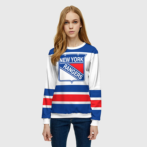 Женский свитшот New York Rangers / 3D-Белый – фото 3