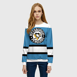 Свитшот женский Pittsburgh Penguins: White, цвет: 3D-белый — фото 2