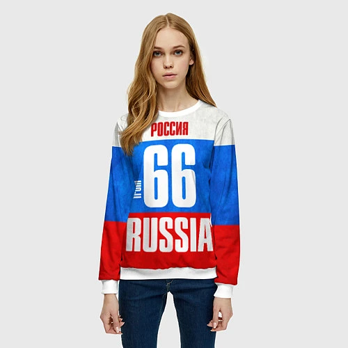 Женский свитшот Russia: from 66 / 3D-Белый – фото 3