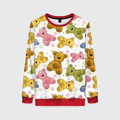 Женский свитшот Любимые медвежата / 3D-Красный – фото 1