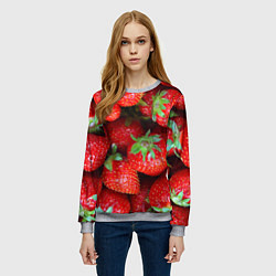 Свитшот женский Клубничная, цвет: 3D-меланж — фото 2