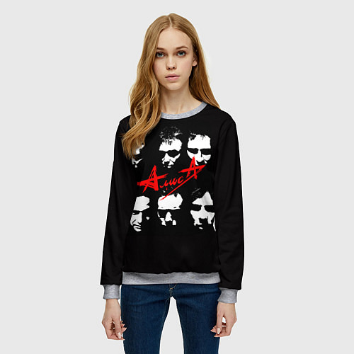 Женский свитшот Группа АлисА / 3D-Меланж – фото 3