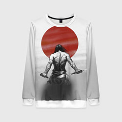 Свитшот женский Ярость самурая, цвет: 3D-белый