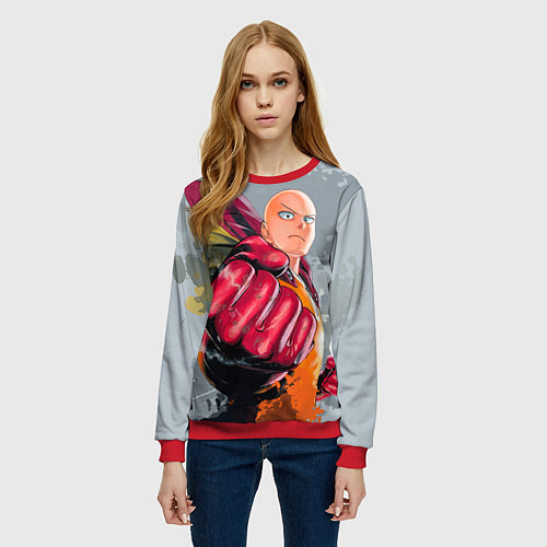 Женский свитшот One Punch Man Fist / 3D-Красный – фото 3
