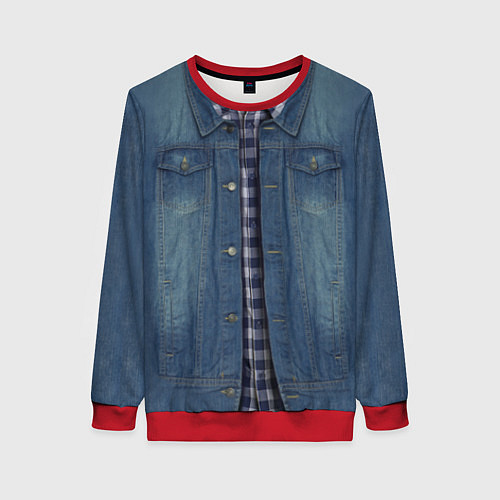 Женский свитшот Джинсовка / 3D-Красный – фото 1