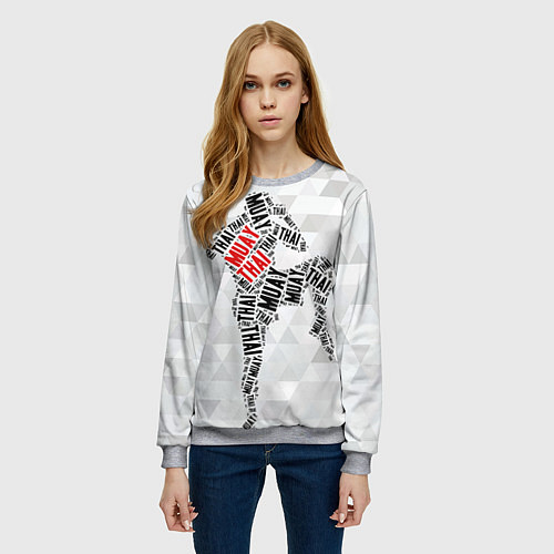 Женский свитшот Muay thai Words / 3D-Меланж – фото 3
