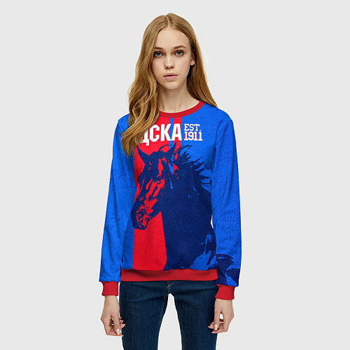 Женский свитшот ЦСКА ФК / 3D-Красный – фото 3