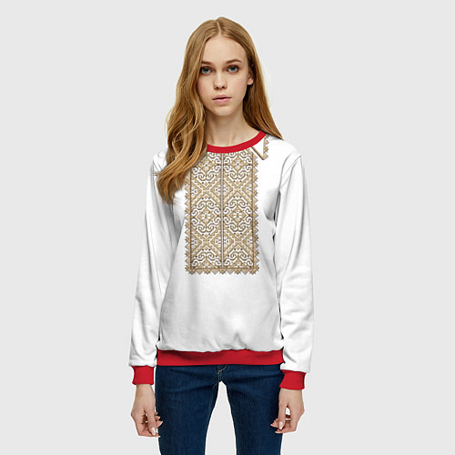 Женский свитшот Вышивка 8 / 3D-Красный – фото 3