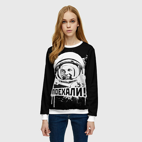 Женский свитшот Поехали! / 3D-Белый – фото 3