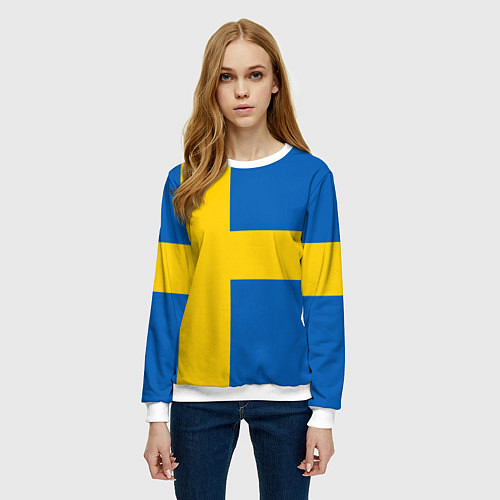 Женский свитшот Швеция / 3D-Белый – фото 3
