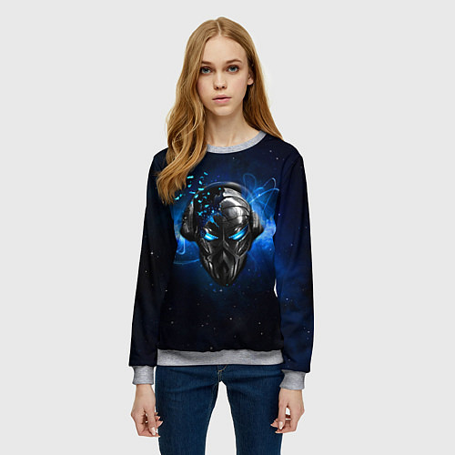 Женский свитшот Pirate Station: Blue Space / 3D-Меланж – фото 3
