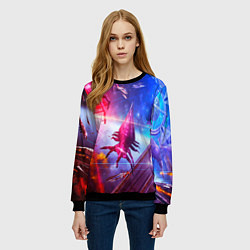 Свитшот женский Mass effect, цвет: 3D-черный — фото 2