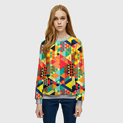Свитшот женский Геометрия, цвет: 3D-меланж — фото 2