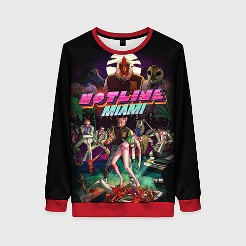 Женский свитшот Hotline Miami / 3D-Красный – фото 1
