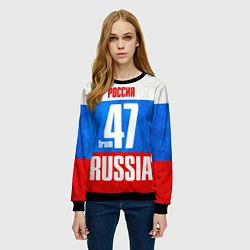 Свитшот женский Russia: from 47, цвет: 3D-черный — фото 2
