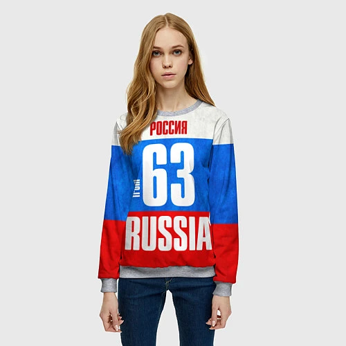 Женский свитшот Russia: from 63 / 3D-Меланж – фото 3