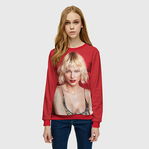 Женский свитшот Taylor Swift / 3D-Красный – фото 3
