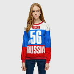 Свитшот женский Russia: from 56, цвет: 3D-красный — фото 2