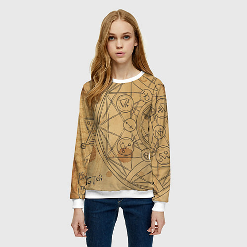 Женский свитшот Дневник алхимика / 3D-Белый – фото 3