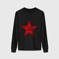 Свитшот хлопковый женский Звезда СССР, цвет: черный