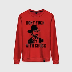Свитшот хлопковый женский Dont Fuck With Chuck, цвет: красный