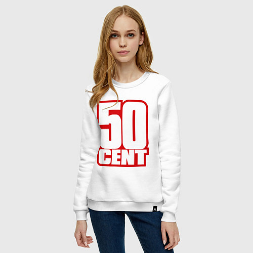 Женский свитшот 50 cent / Белый – фото 3