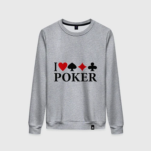 Женский свитшот I Love Poker / Меланж – фото 1