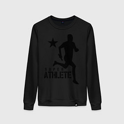 Свитшот хлопковый женский Лёгкая атлетика, цвет: черный