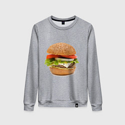 Свитшот хлопковый женский Гамбургер, цвет: меланж