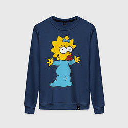 Свитшот хлопковый женский Maggie Simpson, цвет: тёмно-синий