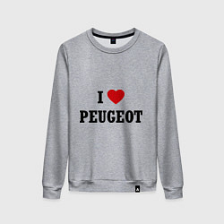 Свитшот хлопковый женский I love Peugeot, цвет: меланж