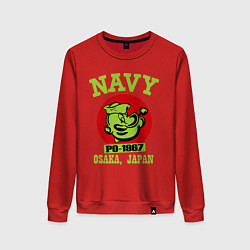 Свитшот хлопковый женский Navy: Po-1967 цвета красный — фото 1