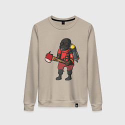 Свитшот хлопковый женский Pyro comics - TF2, цвет: миндальный