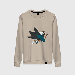 Свитшот хлопковый женский San Jose Sharks, цвет: миндальный