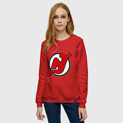 Свитшот хлопковый женский New Jersey Devils, цвет: красный — фото 2