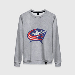 Свитшот хлопковый женский Columbus Blue Jackets, цвет: меланж