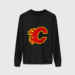 Свитшот хлопковый женский Calgary Flames, цвет: черный