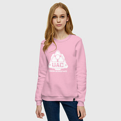 Свитшот хлопковый женский UAC, цвет: светло-розовый — фото 2