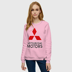 Свитшот хлопковый женский Mitsubishi, цвет: светло-розовый — фото 2