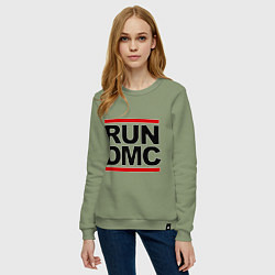 Свитшот хлопковый женский Run DMC, цвет: авокадо — фото 2