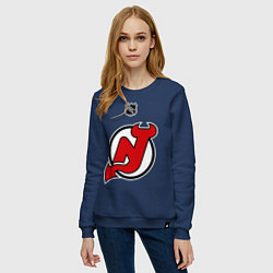 Свитшот хлопковый женский New Jersey Devils: Kovalchuk 17, цвет: тёмно-синий — фото 2