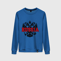 Свитшот хлопковый женский Russia Coat, цвет: синий