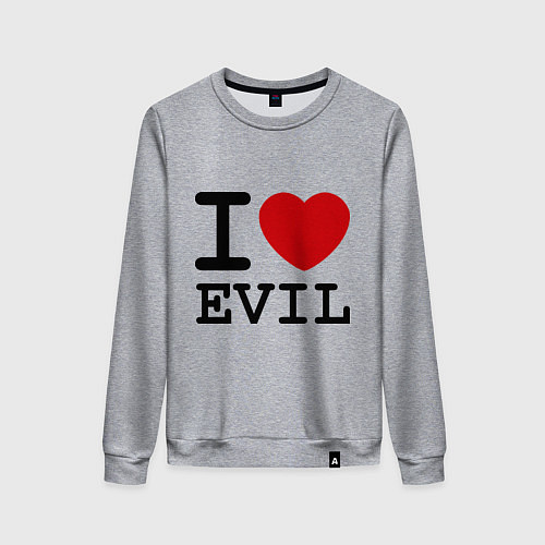 Женский свитшот I love evil / Меланж – фото 1