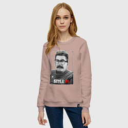 Свитшот хлопковый женский Stalin: Style in, цвет: пыльно-розовый — фото 2