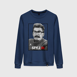 Свитшот хлопковый женский Stalin: Style in, цвет: тёмно-синий